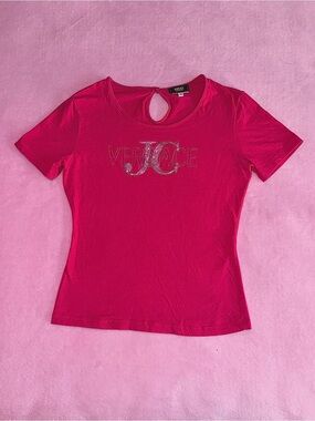 Versace Fuchsia Short Sleeve Logo Tee